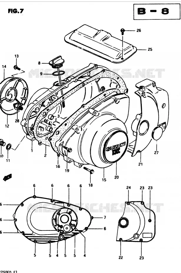 CASING (MODELE Z) Suzuki MOTO 250 GSX 1982  GSX250ESZ(Z/D)