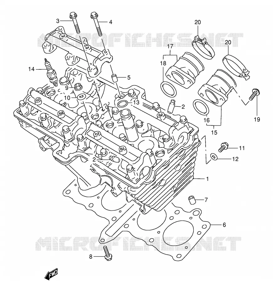 CILINDERKOP Suzuki MOTO 250 GSX 1996  GSX250FT(E24)