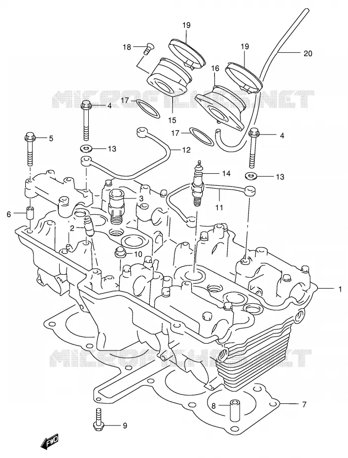 CILINDERKOP Suzuki MOTO 400 GSX-R 1991  GSX-R400RM(E30)