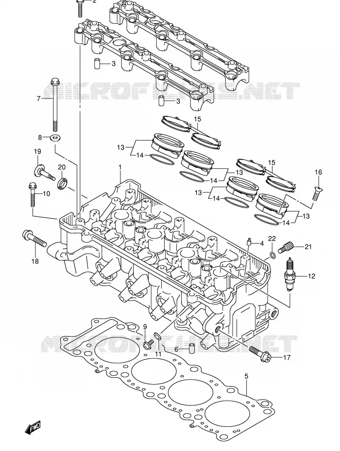 CILINDERKOP Suzuki MOTO 600 GSX-R 2003  GSX-R600U2K3(E2)