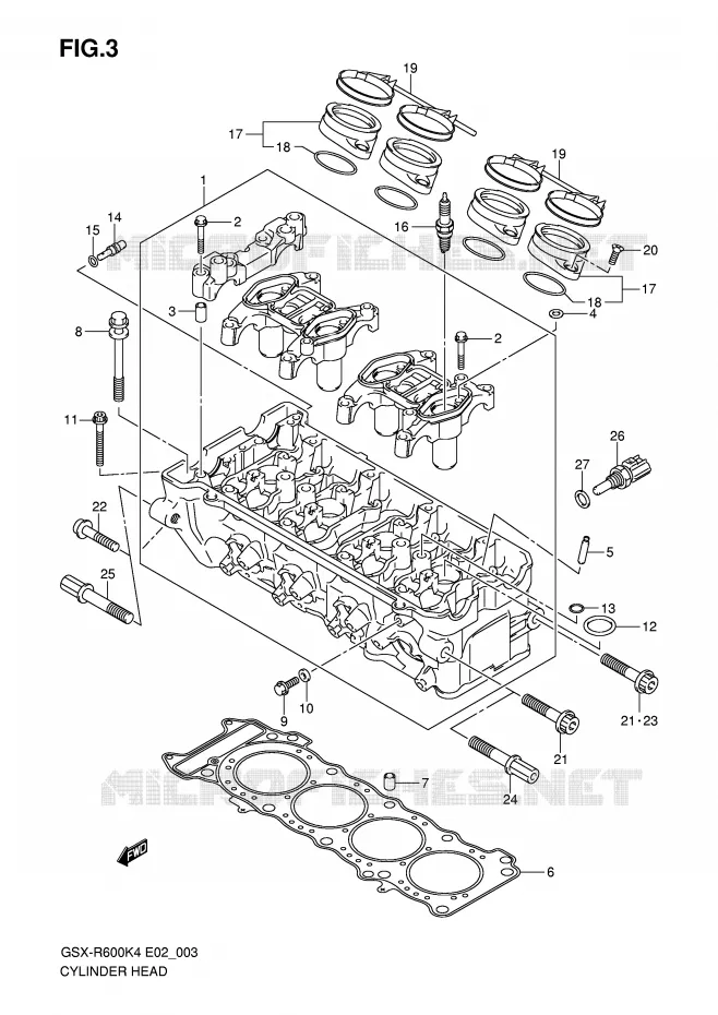 CILINDERKOP Suzuki MOTO 600 GSX-R 2005  GSX-R600U3K5(E2)