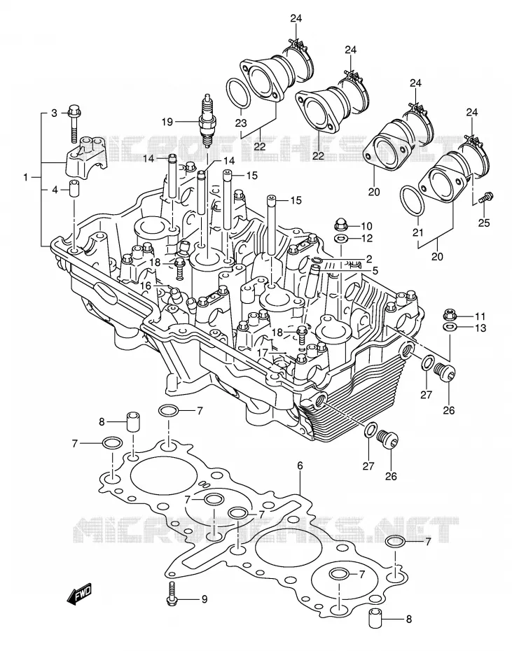 CILINDERKOP Suzuki MOTO 650 BANDIT 2006  GSF650UAK6(E2)