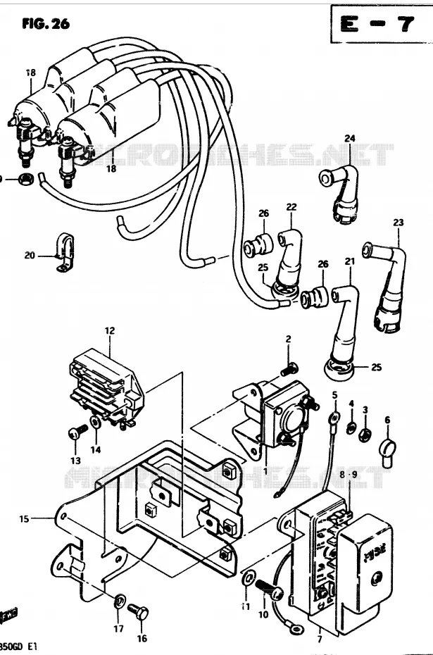 ELEKTRISCH (MODELE D) Suzuki MOTO 850 GS 1982  GS850GZ(E1)