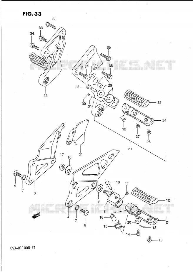 FOOTREST Suzuki MOTO 1100 GSX-R 1991  GSX-R1100M(E1)