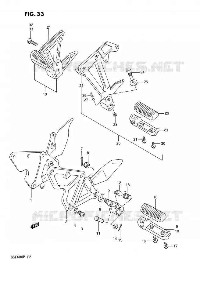 FOOTREST Suzuki MOTO 400 BANDIT 1993  GSF400P(E2)