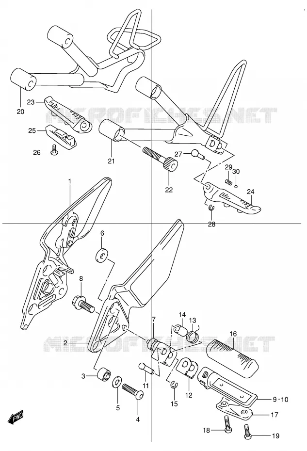 FOOTREST Suzuki MOTO 600 BANDIT 2000  GSF600SY(E2)