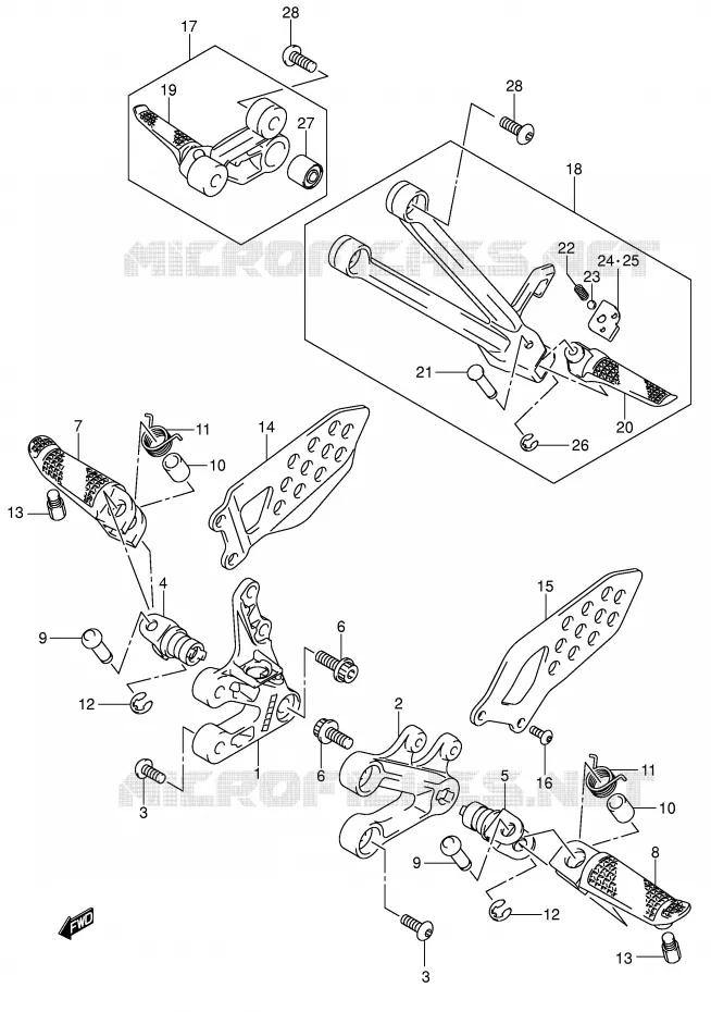 FOOTREST Suzuki MOTO 600 GSX-R 2005  GSX-R600U3XK5(E2)