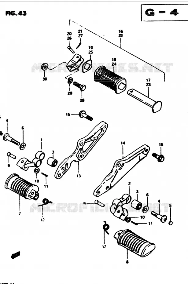 FOOTREST Suzuki MOTO 850 GS 1983  GS850GD(E1)