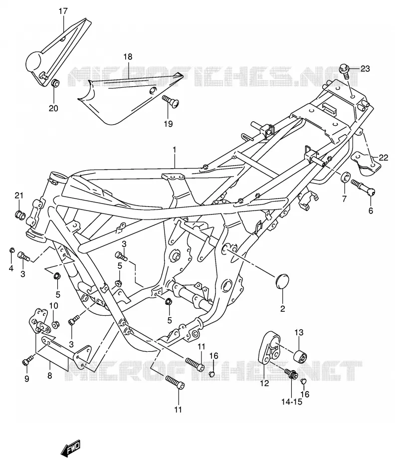 FRAME (MODELE K2/K3/K4/K5) Suzuki MOTO 1200 BANDIT 2005  GSF1200SZK5(E2)