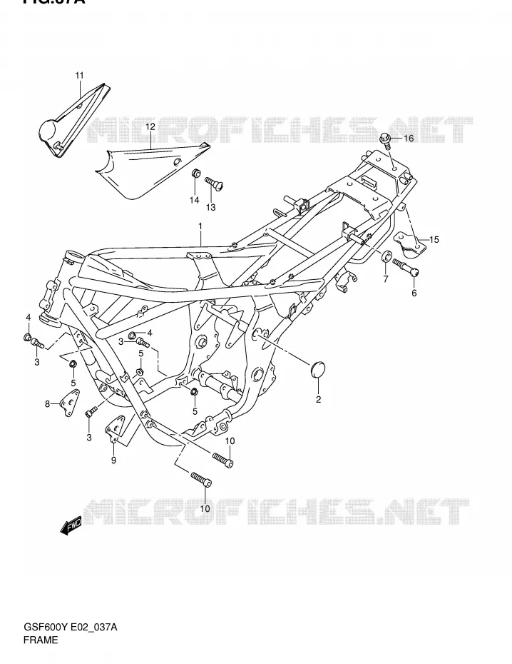 FRAME (MODELE K2) Suzuki MOTO 600 BANDIT 2000  GSF600SUY(E2)