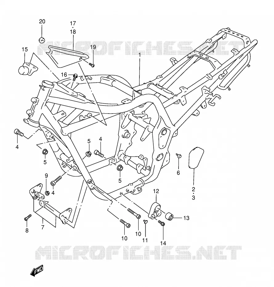 FRAME (MODELE Y) Suzuki MOTO 1200 BANDIT 1997  GSF1200SV(E28)