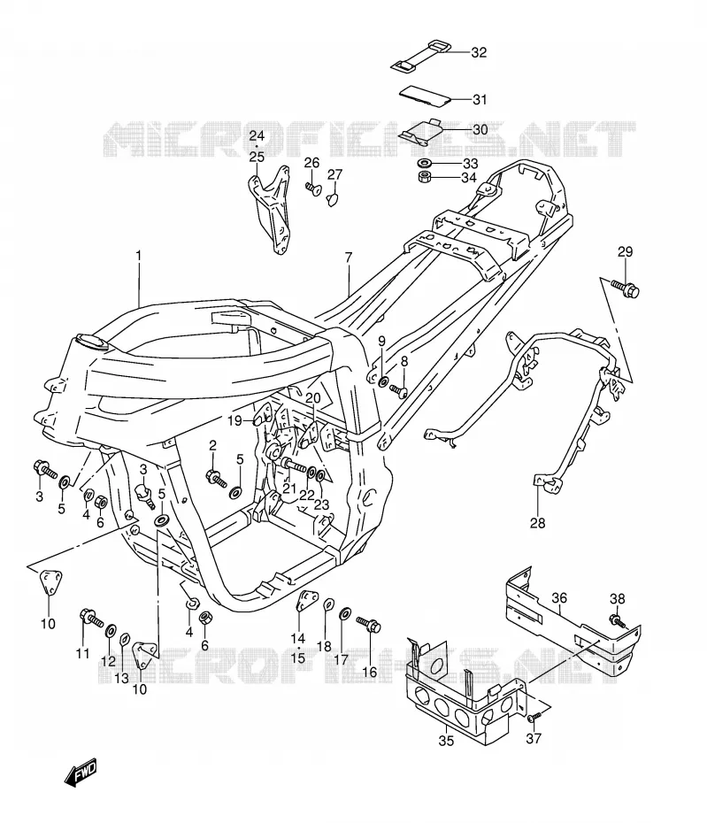 FRAME Suzuki MOTO 1100 GSX-R 1996  GSX-R1100WSKT(E28)