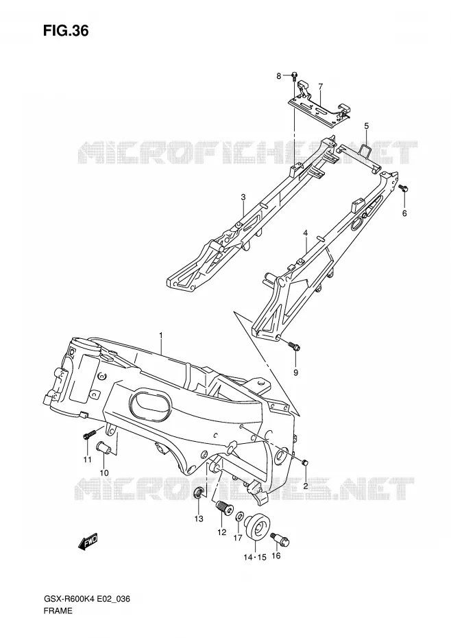 FRAME Suzuki MOTO 600 GSX-R 2005  GSX-R600U3XK5(E2)