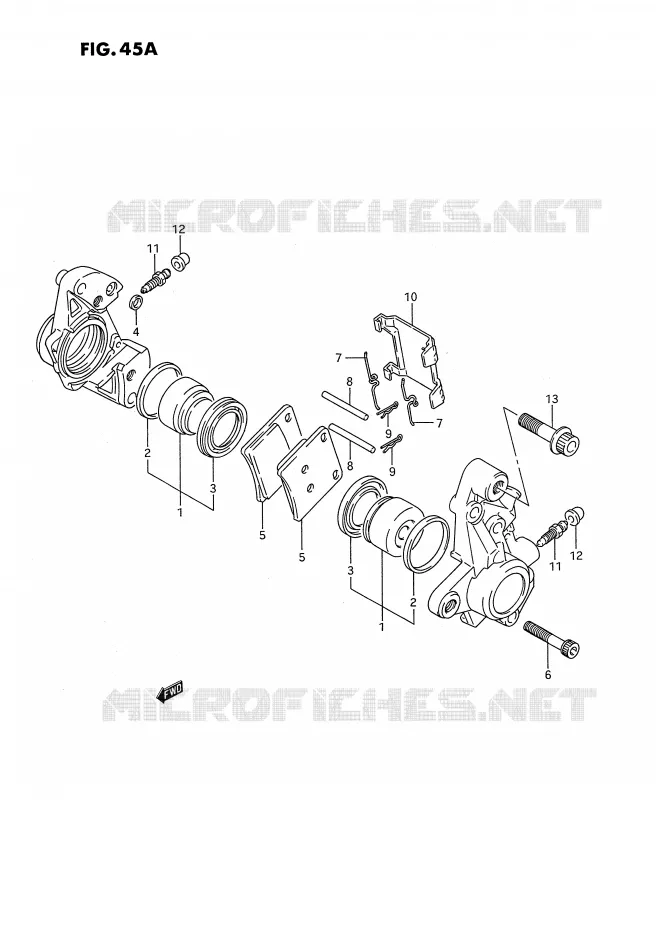 FRONT CALIPER (MODELE K/L/M/N) Suzuki MOTO 1100 GSX-F 1993  GSX1100FP(E2)