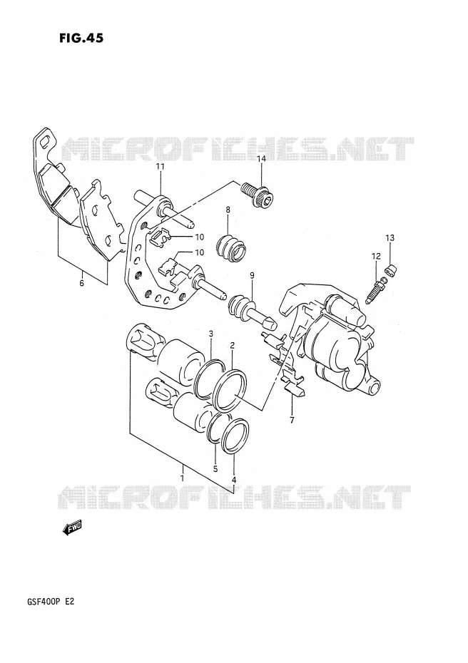 FRONT CALIPER Suzuki MOTO 400 BANDIT 1992  GSF400N(E2)