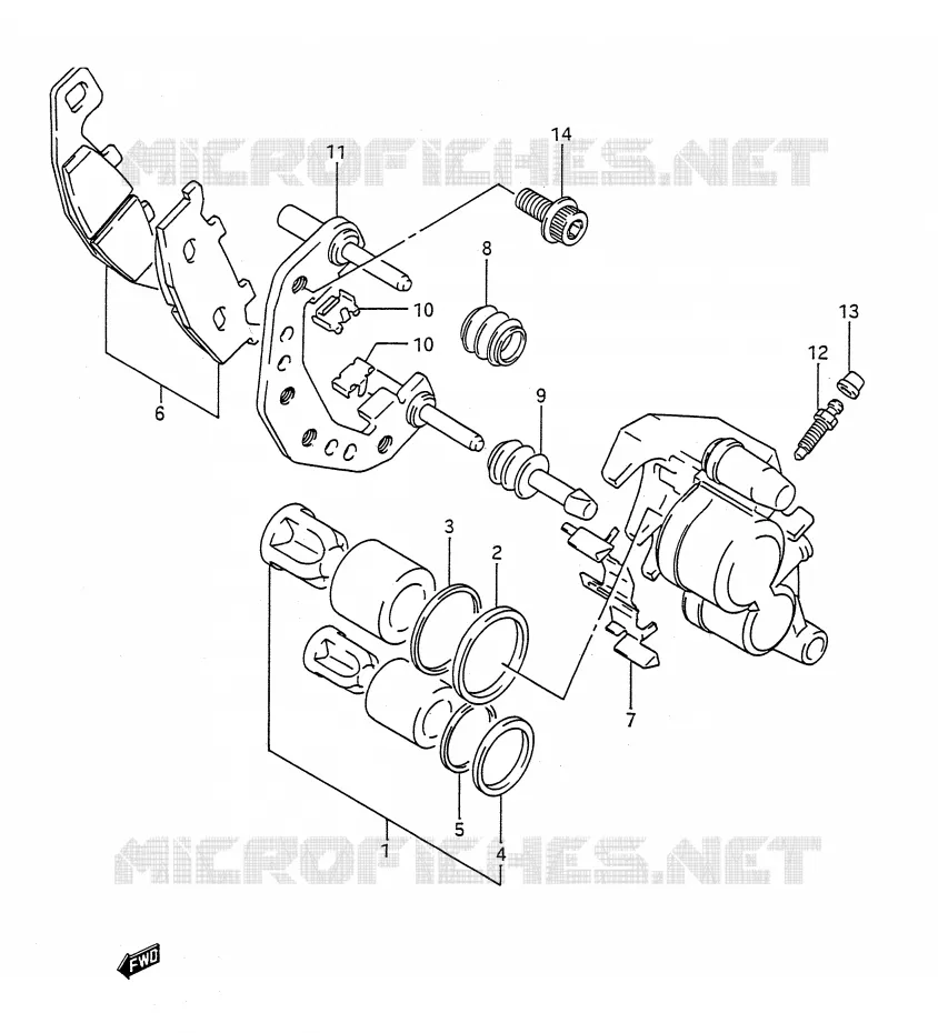 FRONT CALIPER Suzuki MOTO 400 BANDIT-N 1991  GSF400M(E28)