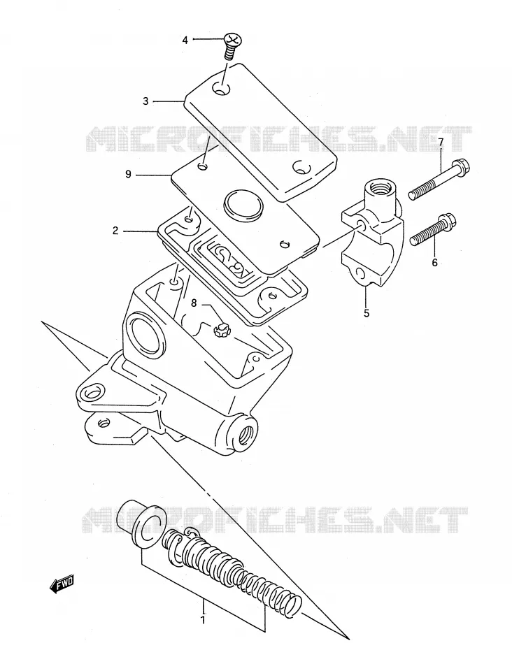 FRONT HOOFDREMCILINDER (MODELE P) Suzuki MOTO 400 BANDIT-N 1992  GSF400N(E28)