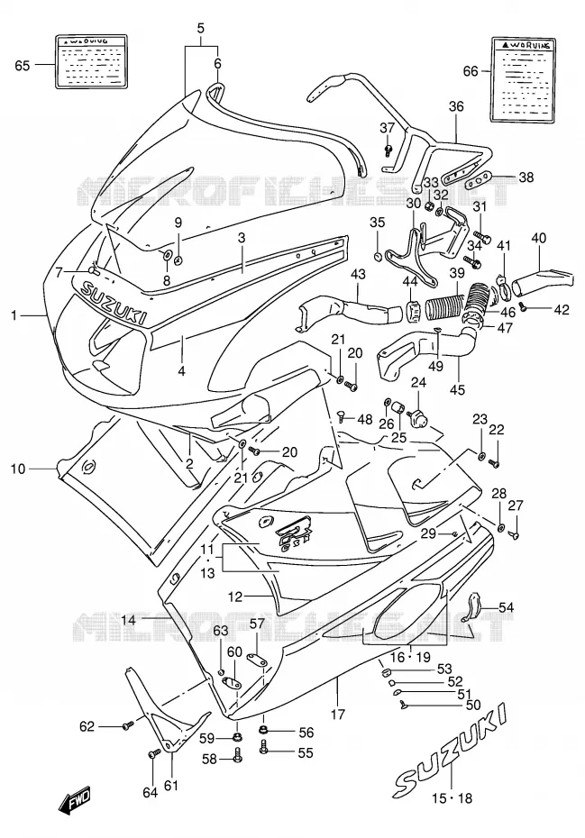 FRONT KUIP (MODELE L D26) Suzuki MOTO 400 GSX-R 1991  GSX-R400RM(E30)