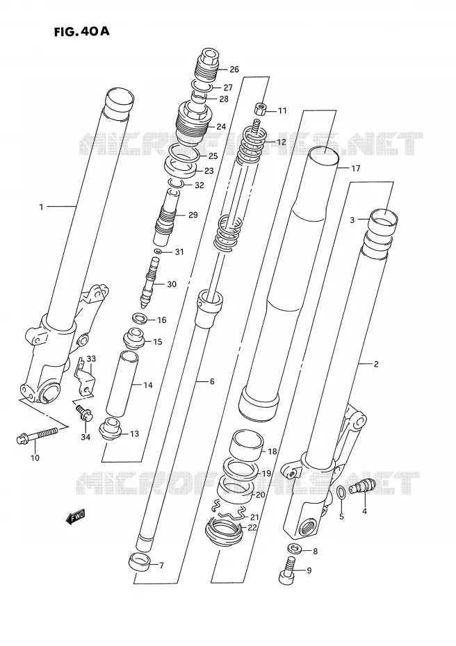 FRONT SCHOKDEMPER (MODELE R/S) Suzuki MOTO 750 GSX-R 1993  GSX-R750WP(E2)