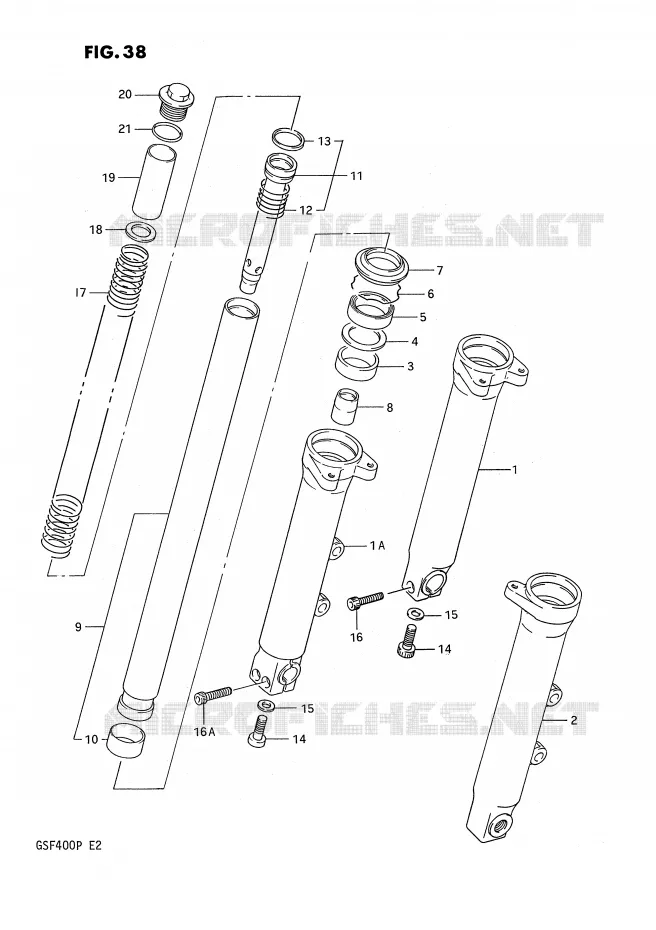 FRONT SCHOKDEMPER Suzuki MOTO 400 BANDIT 1991  GSF400M(E2)