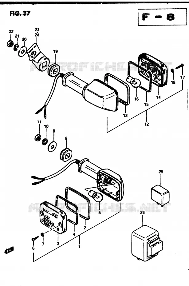 INDICATOREN (E18, E22, E26) Suzuki MOTO 250 GSX 1982  GSX250Z(Z/D)