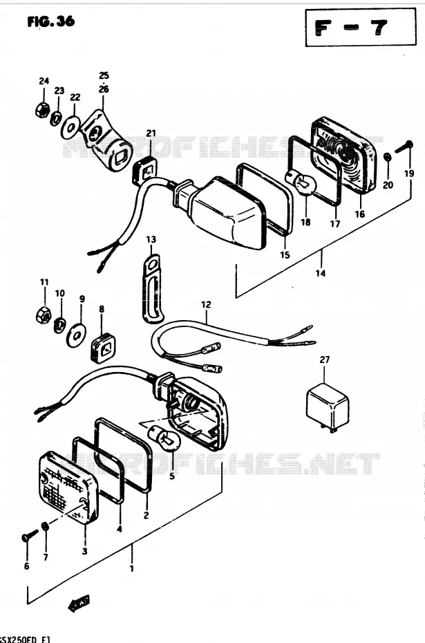 INDICATOREN (E2, E4, E17, E34) Suzuki MOTO 250 GSX 1982  GSX250SZ(Z/D)