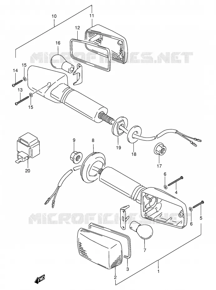 INDICATOREN (MODELE P/R) Suzuki MOTO 1100 GSX-R 1998  GSX-R1100WW(E2)