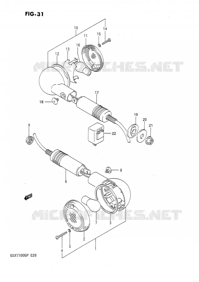 INDICATOREN Suzuki MOTO 1100 GSX-G 1993  GSX1100GP(E28)