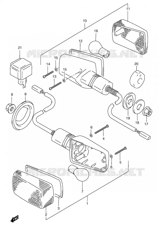 INDICATOREN Suzuki MOTO 1200 BANDIT 1997  GSF1200SAV(E2)