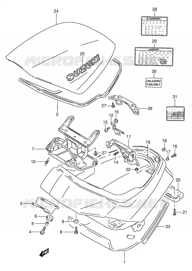 KOFFER (MODELE N) Suzuki MOTO 250 GSX 1996  GSX250FT(E24)