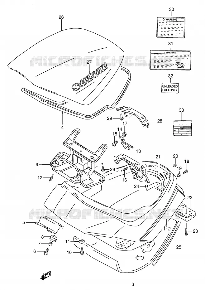 KOFFER (MODELE P/R/T) Suzuki MOTO 250 GSX 1992  GSX250FN(E24)