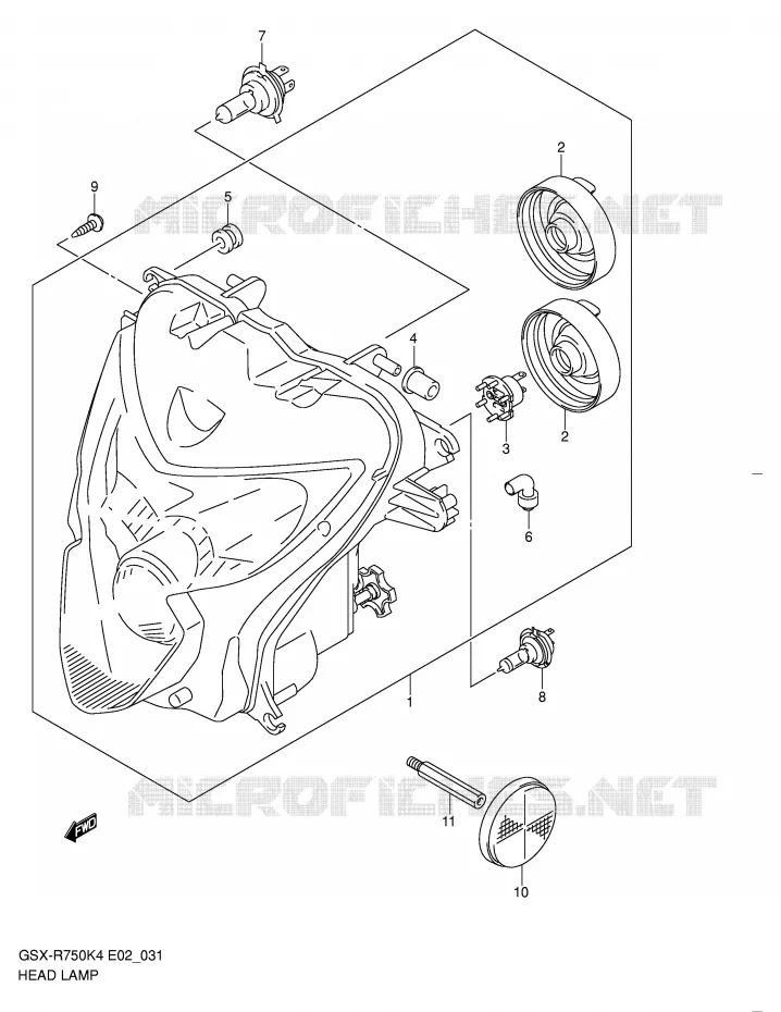 KOPLAMP (E24) Suzuki MOTO 750 GSX-R 2005  GSX-R750U2K5(E2)