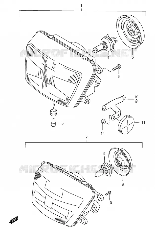 KOPLAMP (GSF1200ST/SV/SW/SX/SY/SAV/SAW/SAX/SAY) Suzuki MOTO 1200 BANDIT 2000  GSF1200SAY(E2)