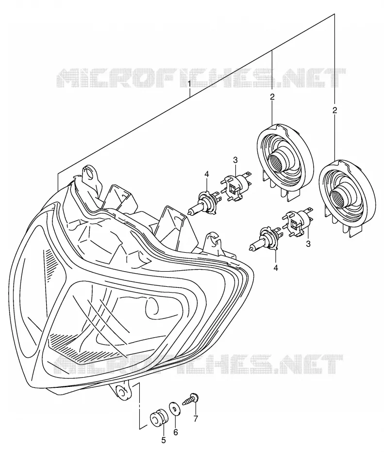 KOPLAMP (MODELE K1 E24) Suzuki MOTO 600 GSX-R 2001  GSX-R600K1(E2)