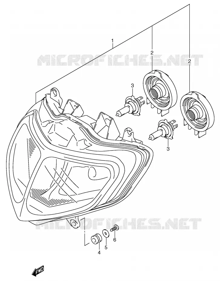 KOPLAMP (MODELE K2/K3 E24) Suzuki MOTO 600 GSX-R 2001  GSX-R600U2K1(E2)