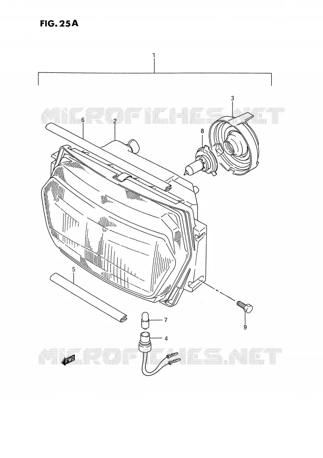 KOPLAMP (MODELE R) Suzuki MOTO 1100 GSX-F 1988  GSX1100FJ(E2)