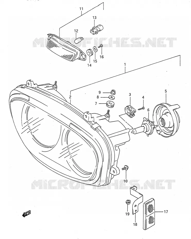 KOPLAMP Suzuki MOTO 750 GSX-R 1991  GSX-R750M(E28)