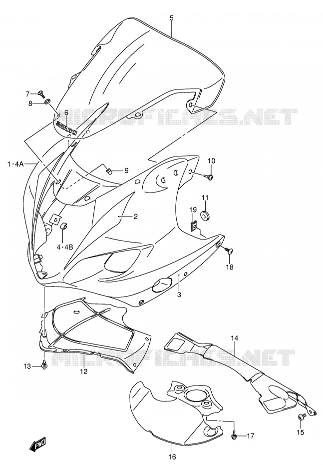 KUIP - ETIKETTEN (MODELE K4) Suzuki MOTO 1000 GSX-R 2004  GSX-R1000U2K4(E2)