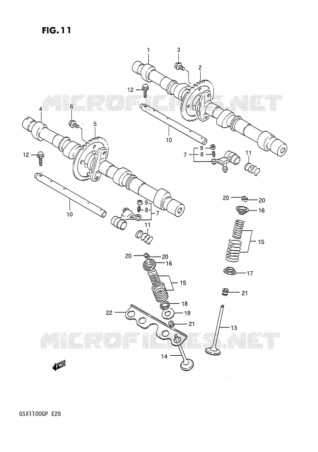 NOKKENAS - VALVES Suzuki MOTO 1100 GSX-G 1993  GSX1100GP(E28)