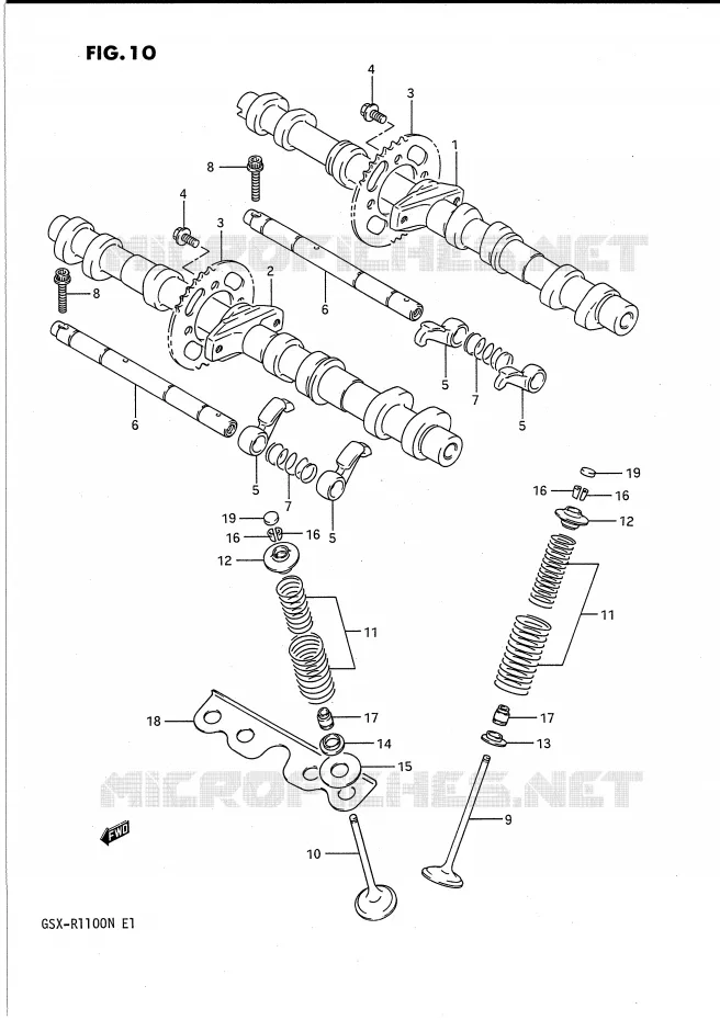 NOKKENAS - VALVES Suzuki MOTO 1100 GSX-R 1991  GSX-R1100M(E1)