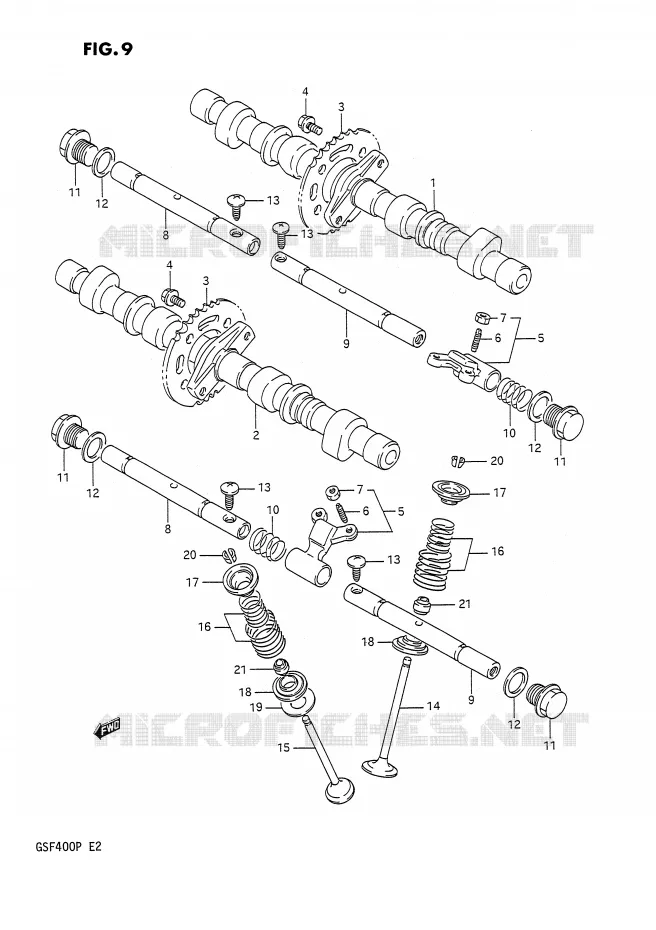 NOKKENAS - VALVES Suzuki MOTO 400 BANDIT 1993  GSF400P(E2)
