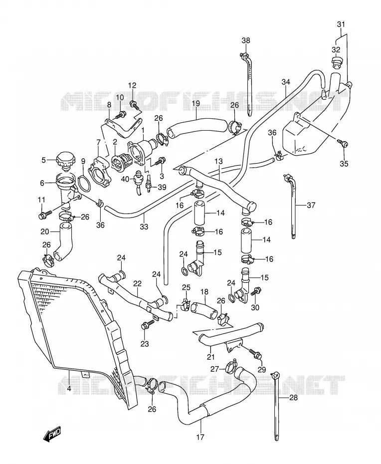 RADIATOR SLANG (MODELE S/T/V/W) Suzuki MOTO 1100 GSX-R 1993  GSX-R1100WP(E28)