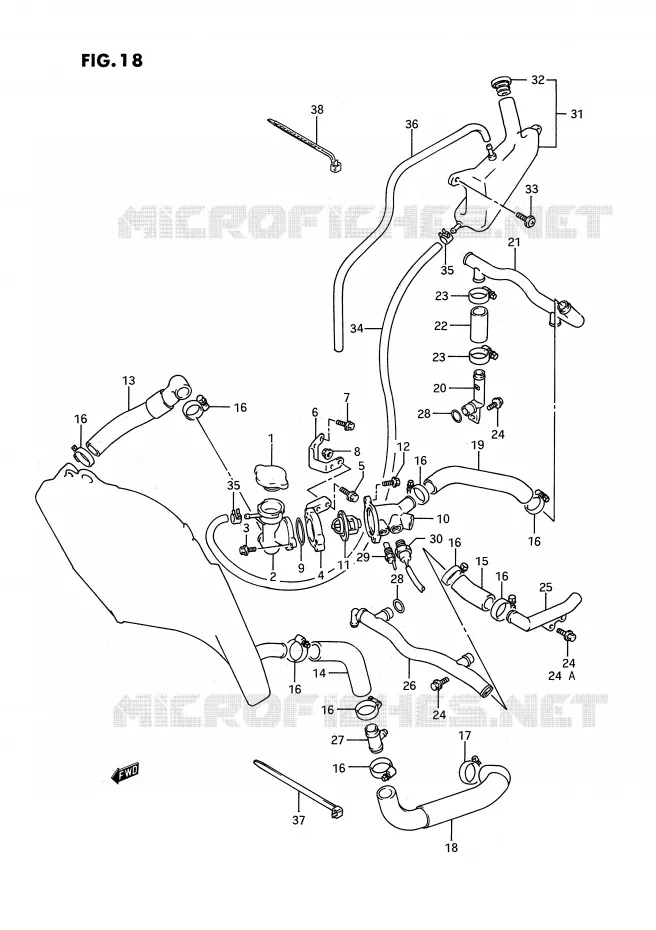 RADIATOR SLANG Suzuki MOTO 750 GSX-R 1995  GSX-R750WS(E2)