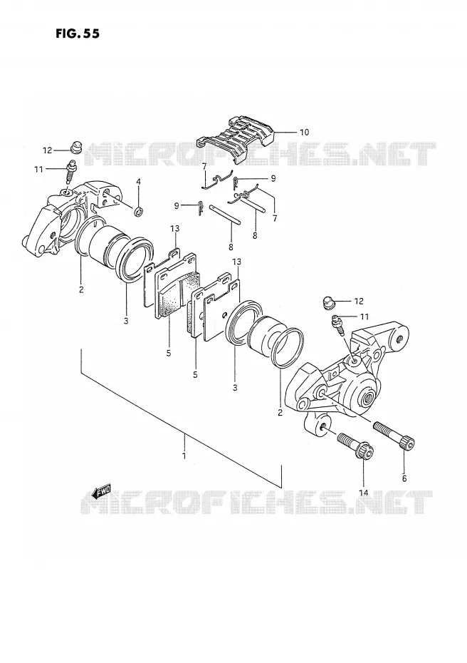 REAR CALIPER (MODELE J/K/L/M/N) Suzuki MOTO 1100 GSX-F 1990  GSX1100FL(E2)