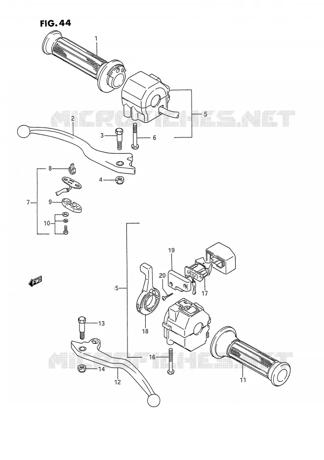 SCHAKELAARS (MODELE J) Suzuki MOTO 1100 GSX-F 1993  GSX1100FP(E2)