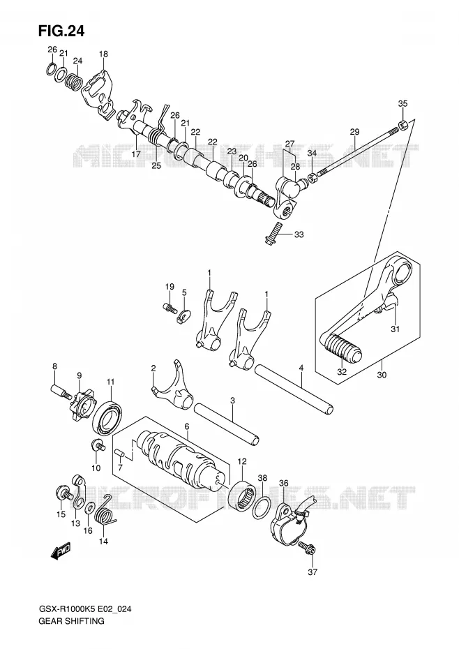 SCHAKELEN ASSY Suzuki MOTO 1000 GSX-R 2005  GSX-R1000K5(E2)