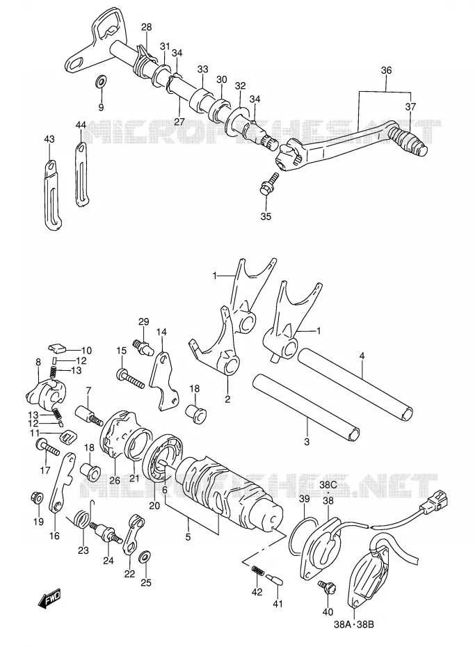 SCHAKELEN ASSY Suzuki MOTO 1100 GSX-R 1998  GSX-R1100WW(E28)