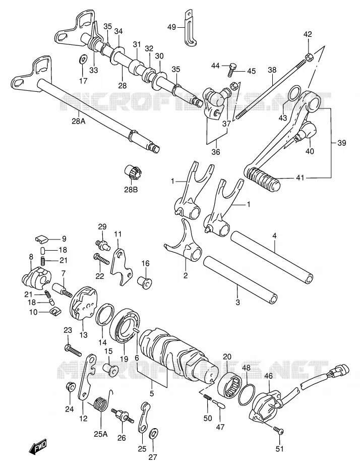 SCHAKELEN ASSY Suzuki MOTO 750 GSX-R 1996  GSX-R750T(E2)