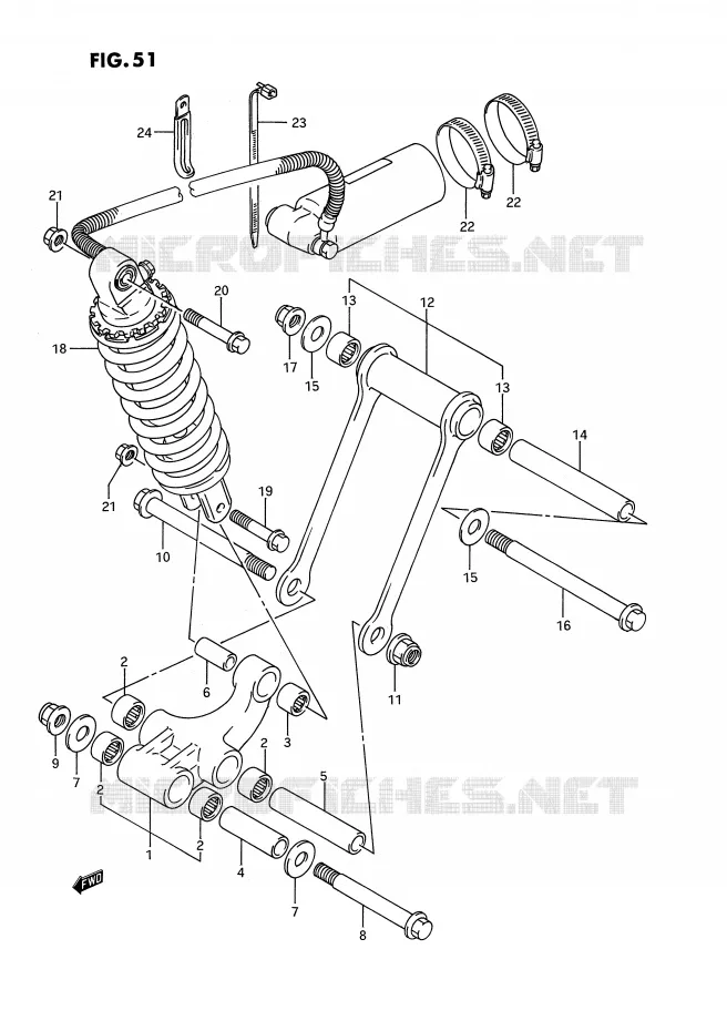 SCHOKBREKER AANEENSCHAKELING (MODELE N/P) Suzuki MOTO 750 GSX-R 1994  GSX-R750WR(E2)