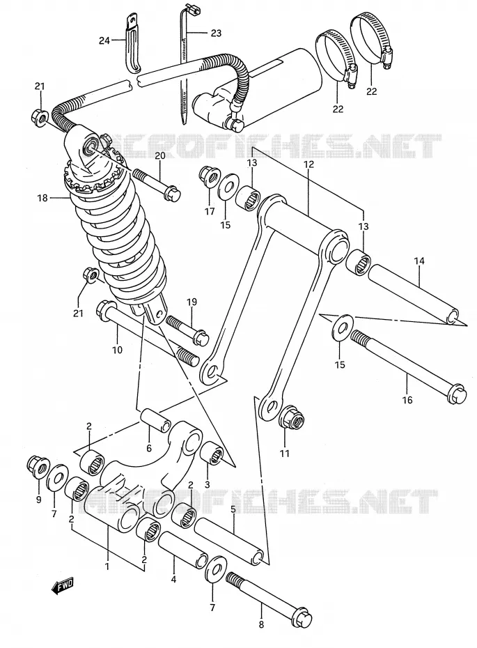 SCHOKBREKER AANEENSCHAKELING (MODELE N/P) Suzuki MOTO 750 GSX-R 1994  GSX-R750WR(E28)